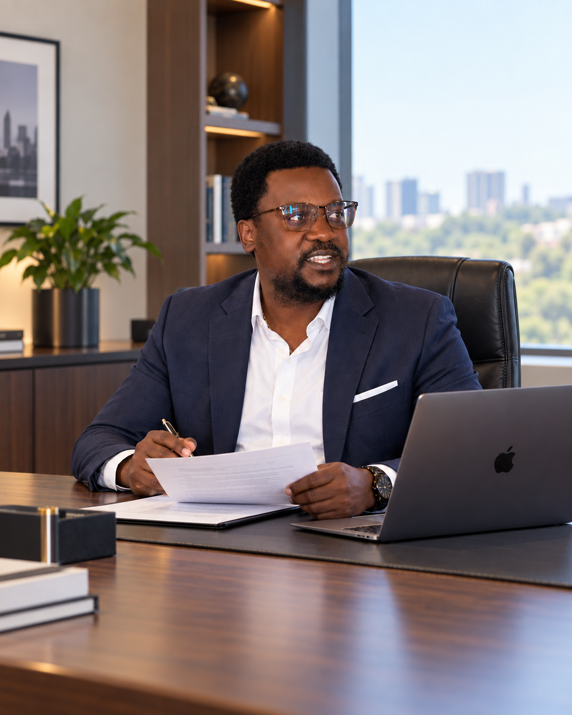 Portrait illustré d’Audrick Mofor
